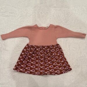 Kate Quinn Pink Ribbed Top with Floral Skirt Dress